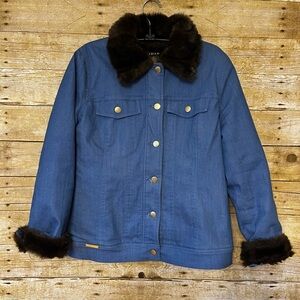 IMAN Jean jacket with faux fur lining- size M